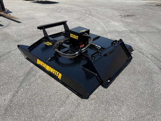 BrushMonster Tree Shear | Models 60 SCOUT & 72 SCOUT | 62"–75" Width | 6" Tree Capacity | 15–24 GPM | For Skid-Steer Loaders