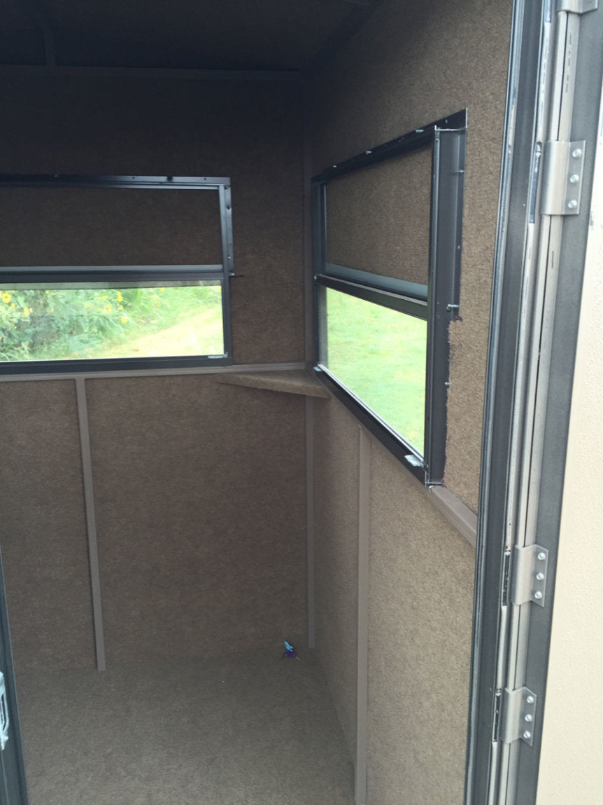 AWS Blind | Bushlan Outfitter Hunting Blinds | Models 5x5, 5x7 & 5x9 | Widths 60", 84" & 108" | Tower Heights Ground, 4', 8' & 12' | All-Metal Build | Combo Bow/Rifle Windows | For Deer Hunting