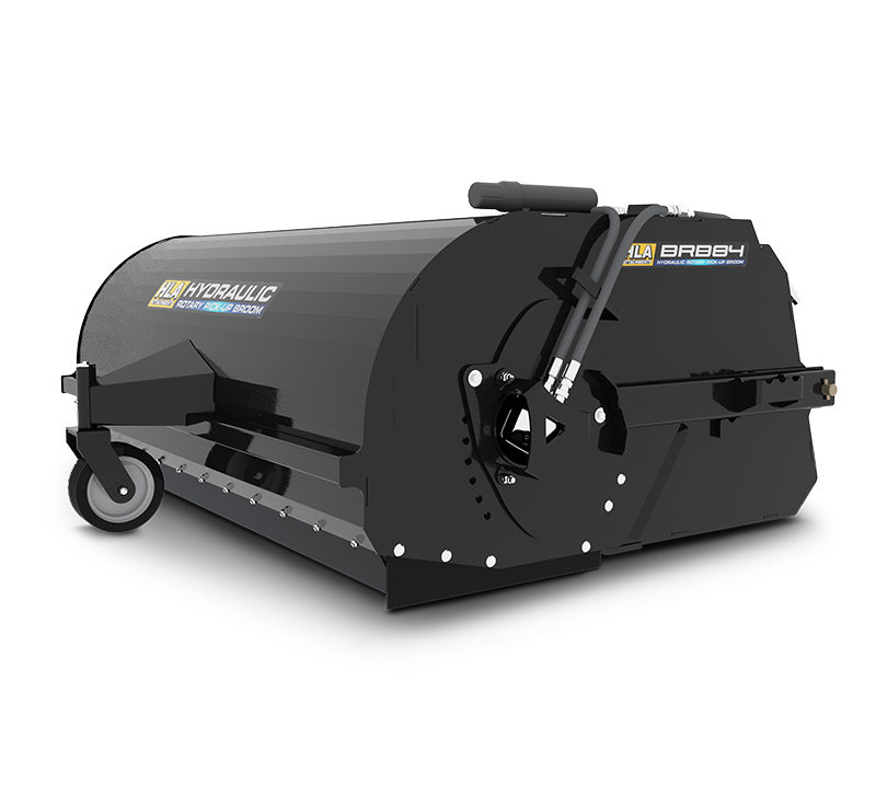 HLA Attachments Hydraulic Rotary Pick-Up Broom Less Loader Mount (Required) | Width 72", 84" & 96" Inches | For Skid Steer
