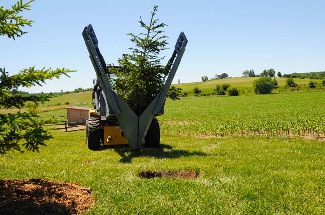 Baumalight Tree Spade Small Fixed Compact | Model ST324 | Capacity 24" Root Ball | Hydraulic Flow 5 To 20 GPM | For Telehandler & Skid Steers