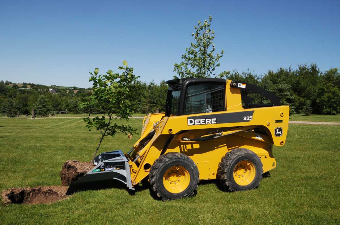 Baumalight | Tree Spades | Tree Scoop | X4S | 28" Scoop Width (44" Plate) | Small Tree Transplanting | For Skid Steer