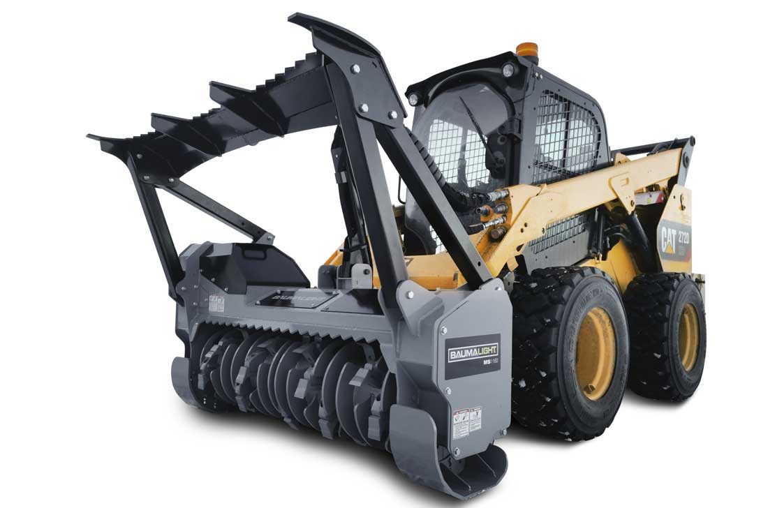 Baumalight HD Fixed Tooth Brush Mulcher | Model MS-960 & MS1160 | Cutting Width 60" & 75" | Hydraulic Flow Range 30 To 45 GPM | For Skid Steers