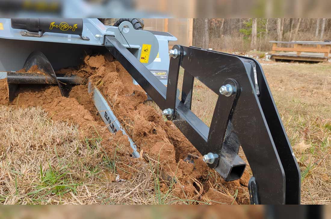 Baumalight Trencher | Model TNS-336 | Trench Depth 36" | Width 4" - 6" | Hydraulic Flow Range 10–22 GPM | For Skid Steers