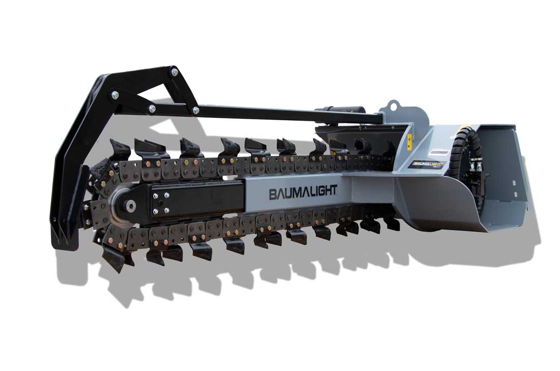 Baumalight Trencher | Model TN-560 | Width 6 - 10" | Trench Depth 60" | Hydraulic Flow Range 15-25 GPM | For Skid Steers