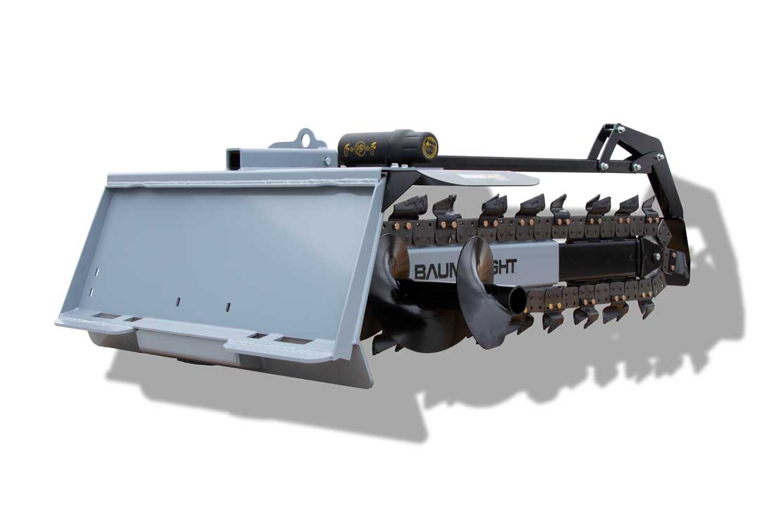Baumalight Trencher | Model TN-560 | Width 6 - 10" | Trench Depth 60" | Hydraulic Flow Range 15-25 GPM | For Skid Steers
