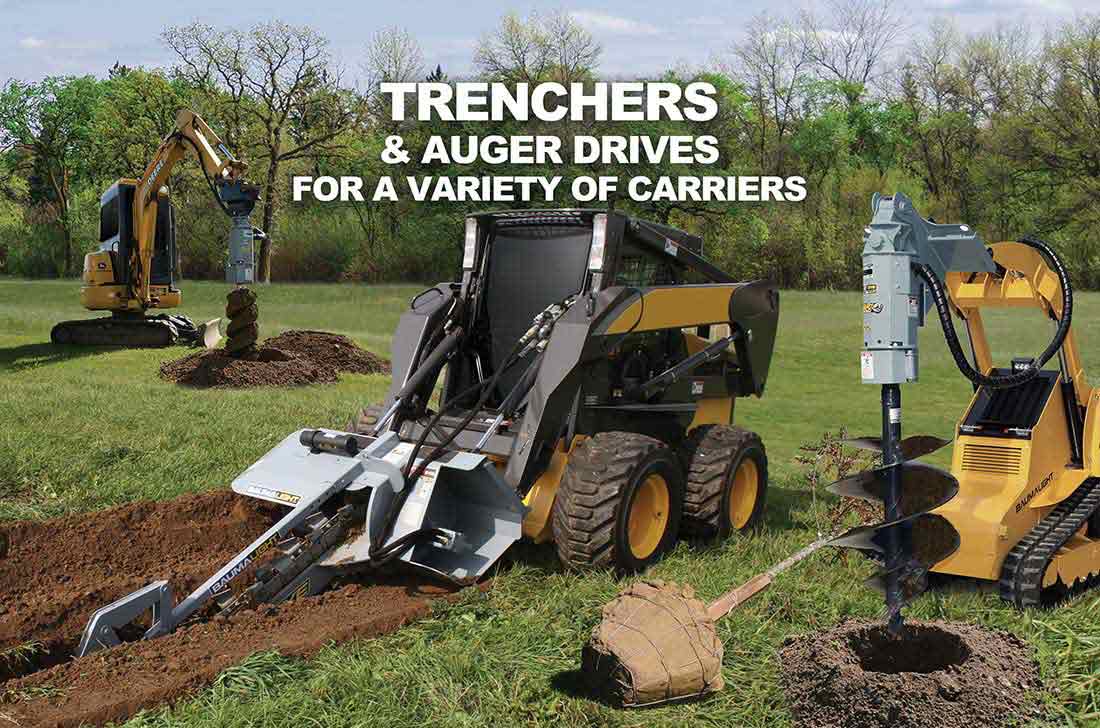 Baumalight Trencher | Model TN-760 | Width 6" - 10" | Hydraulic Flow Range 20-42 GPM | For Skid Steers