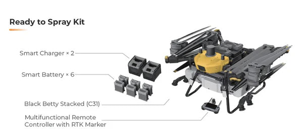 Ceres Air Agricultural Drone | Black Betty (Pro Launch Kit) | FREE Virtual Training & Spare Parts Kit