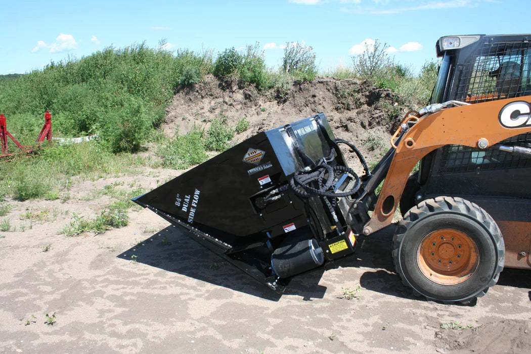 Top Dog Attachments Dual Side Flow Bucket - Light Material | Width: 97” | Capacity: 46 to 55.2 cu. ft | For Skid Steers