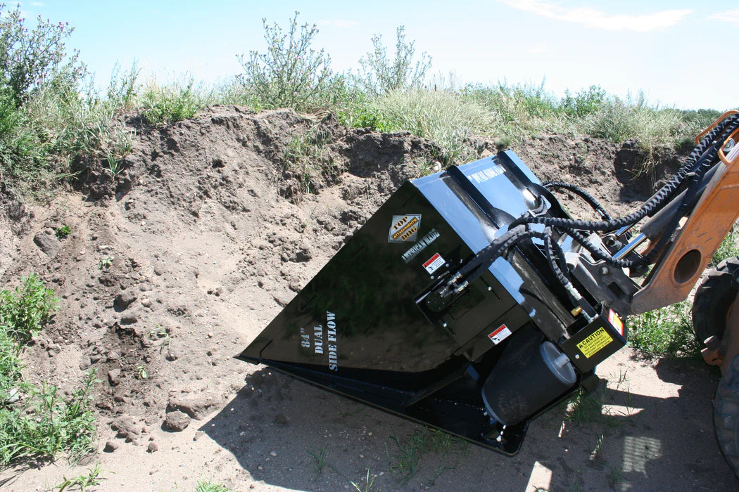 Top Dog Attachments Dual Side Flow Bucket – Heavy Material | Width 82” | Capacity: 17.5-21 cu. ft | For Skid Steers