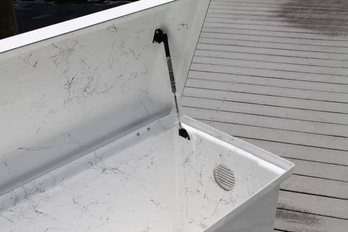 RIO MARINE CUSTOMS | Dock Box | Fiberglass Sail Box | Model CM010 | 121" L x 16" D x 18" H | Trailer & Dockside | For Sail Storage