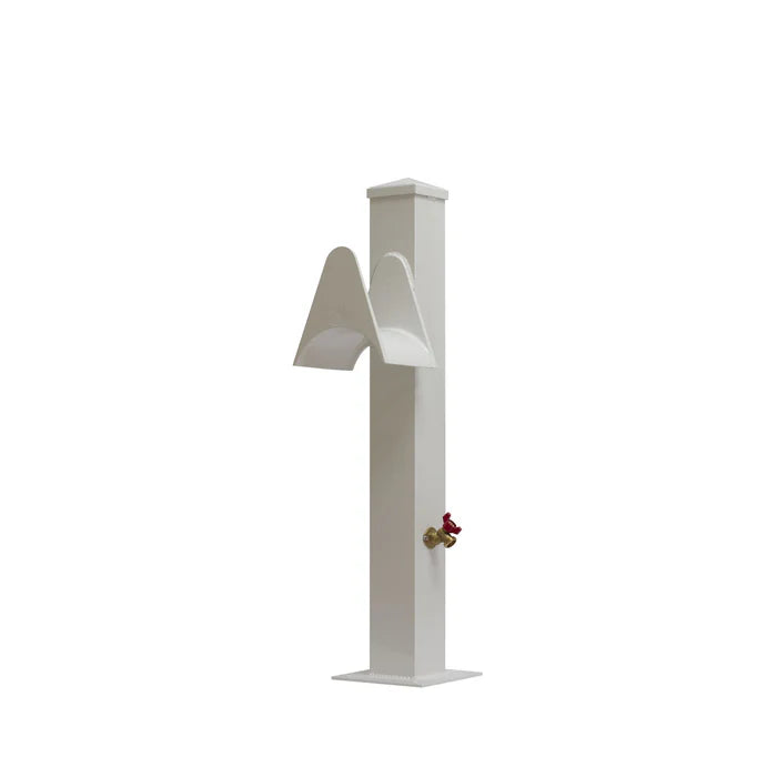 RIO MARINE CUSTOMS | Dock Water Pedestal Stanchion | Model CMPW36-WHT | 36-Inch with Hose Holder | 36" Height | For Marine Water Access