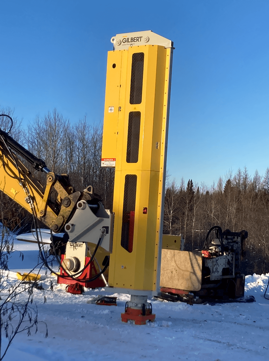Gilbert Pile Driver Hydraulic Drop Hammer | Height 211" | Machine Size 30-45 Ton | For Excavators