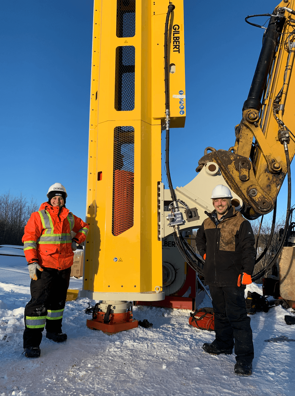 Gilbert Pile Driver Hydraulic Drop Hammer | Height 211" | Machine Size 30-45 Ton | For Excavators