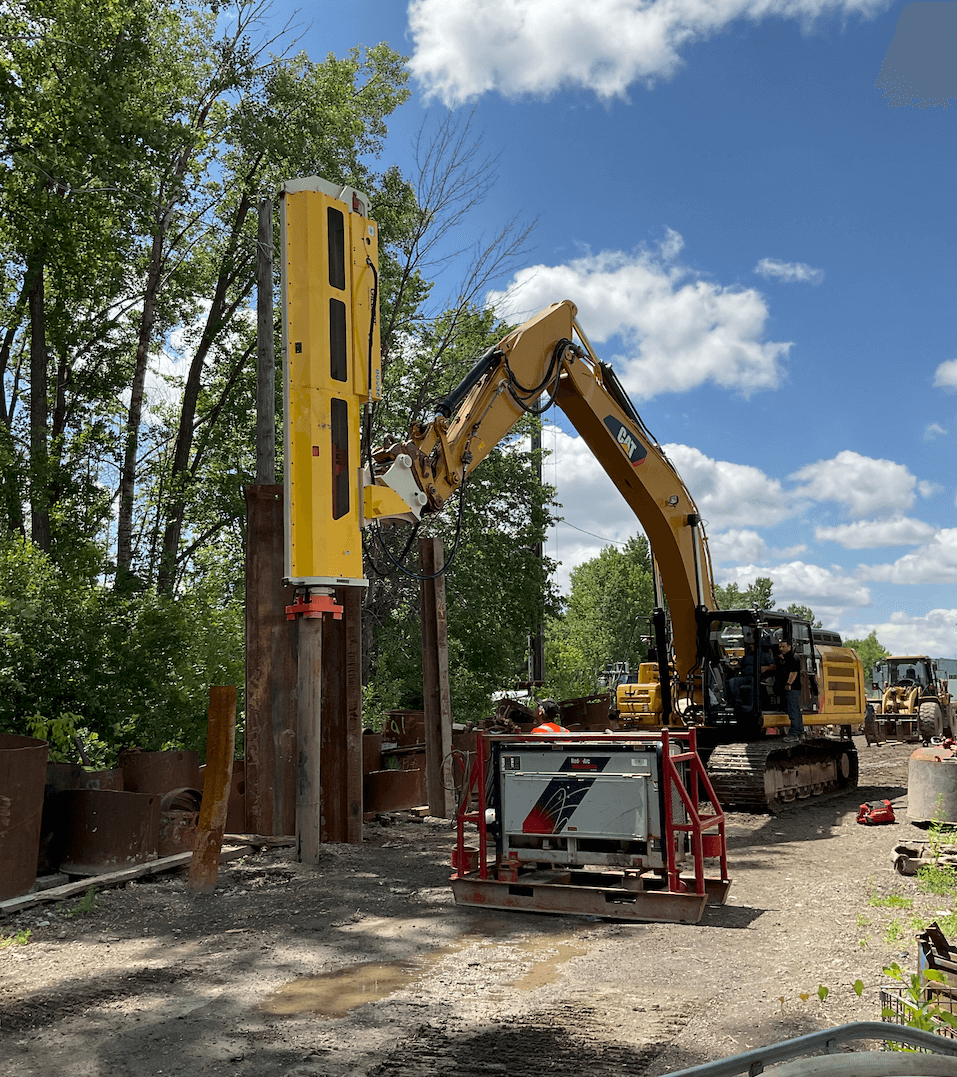 Gilbert Pile Driver Hydraulic Drop Hammer | Height 211" | Machine Size 30-45 Ton | For Excavators