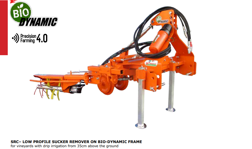 Rinieri Low Profile Sucker Remover on Bio-Dynamic Frame | SRC Series | Row Width 63"-177" inches | Horsepower 40-70 HP | For Tractors