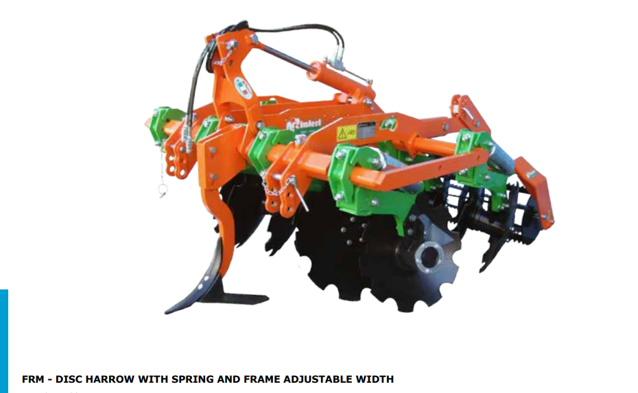 Rinieri Disc Harrow | FRM Series | Width 47" To 112" inches | Horsepower 50-100 HP | For Tractor