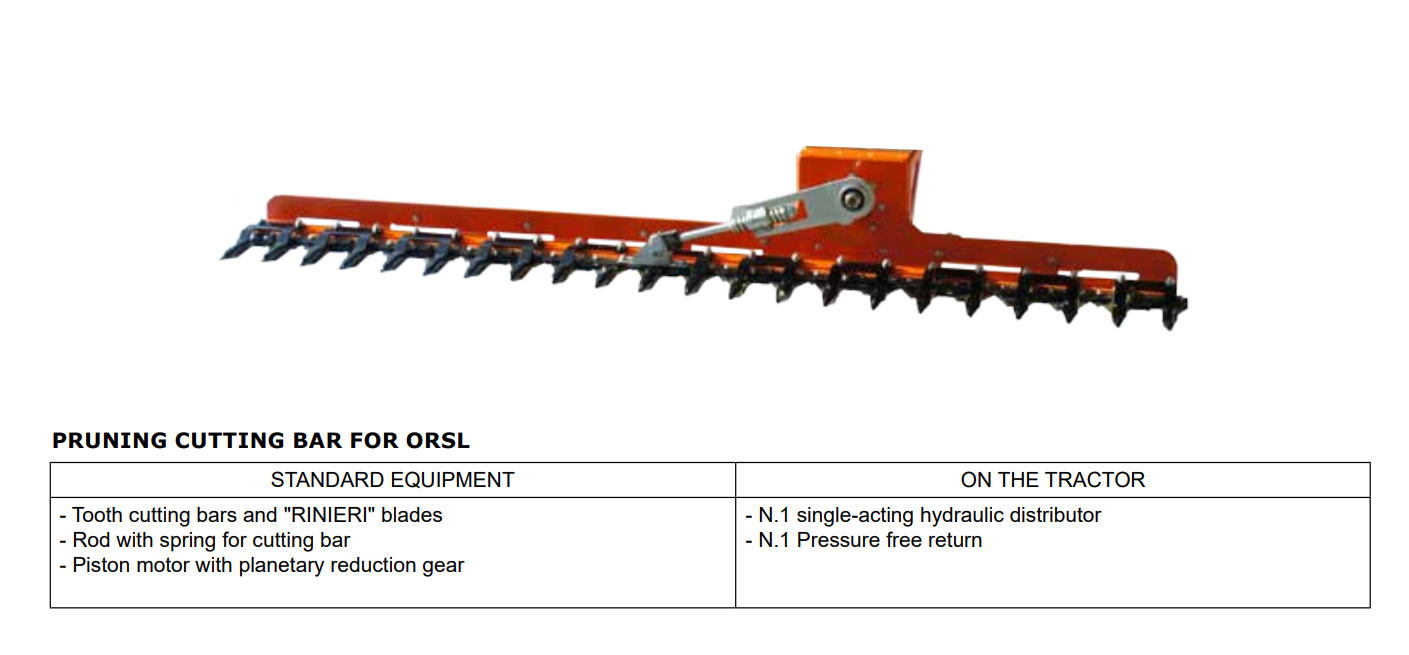 Rinieri Orchard Pruner | ORSL Series | Working Width 98" To 118" inches | Horsepower 50-80 HP | For Tractor