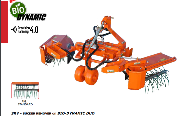 Rinieri Sucker Remover Double On Bio-Dynamic Duo | SRV Series | Row Width 79"-169" inches | Horsepower 50-80 HP | For Tractor