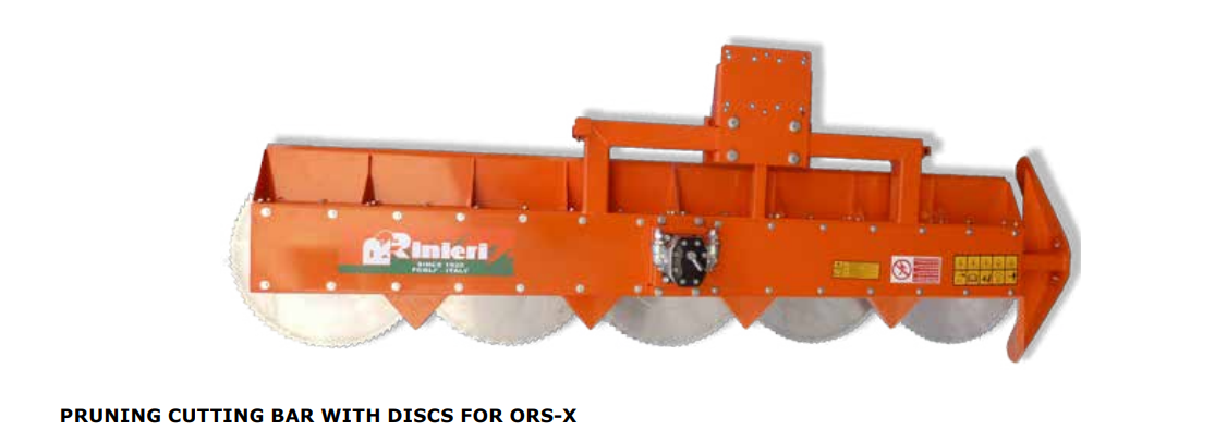 Rinieri Orchard Pruner w/ Discs | ORSX Series | Working Width 69" To 89" inches | Horsepower 70-100 HP | For Tractors