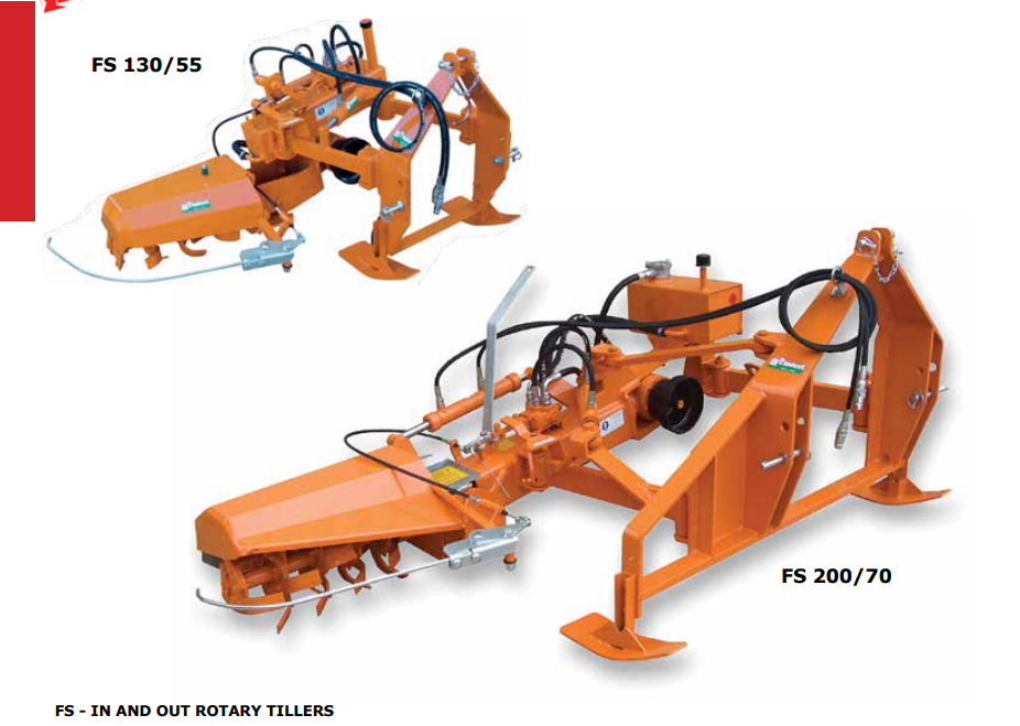 Rinieri Inter-Row Rotary Tillers | FS Series | Working Width 22"-33" inches | Horsepower 25-50 HP | For Tractors