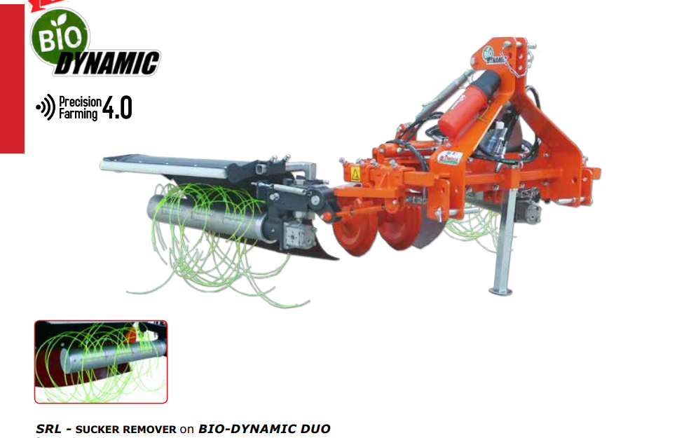 Rinieri Sucker Remover Double on Bio-Dynamic | SRL Series | Row Width 82"-154" inches | Horsepower 40-80 HP | For Tractors