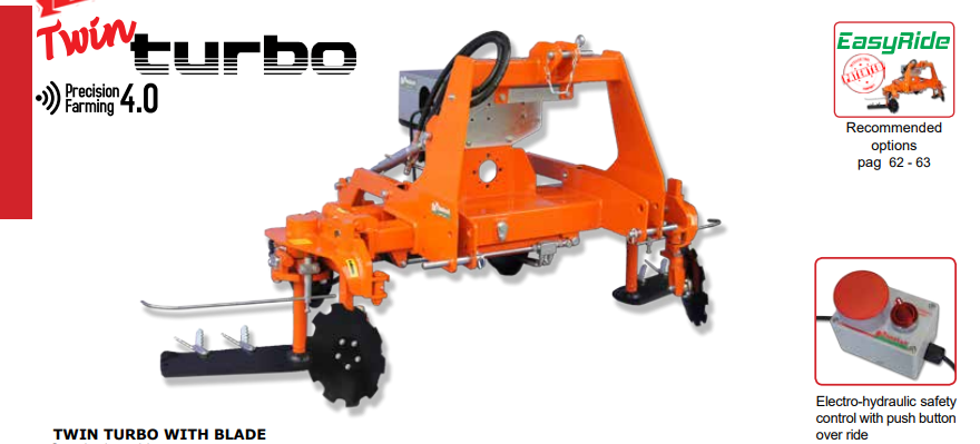 Rinieri Twin Turbo with Blade | Row Width 92" To 169" inches | Horsepower 70-110 HP | For Tractors