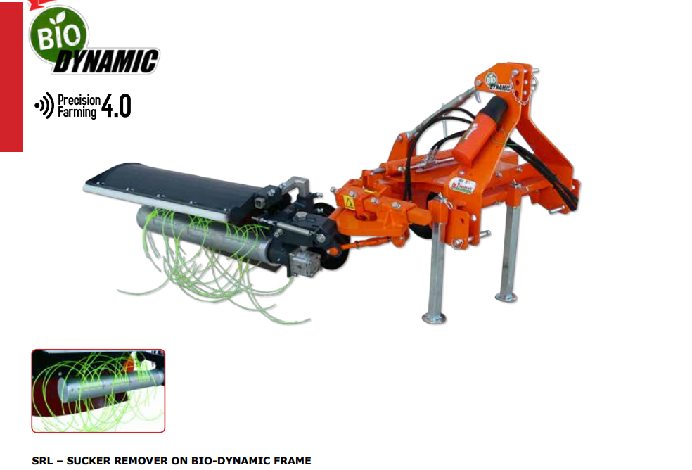 Rinieri SRL Sucker Remover on Bio-Dynamic Frame | Row Width 67"-185" inches | Horsepower 40-80 HP | For Tractors