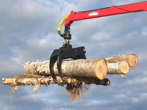 Woody Equipment 16′ Forestry Trailer Model 16-86 HV with Gooseneck Log Loader Model 170-HD | Pull Type | For Trucks, Skidders & Tractors
