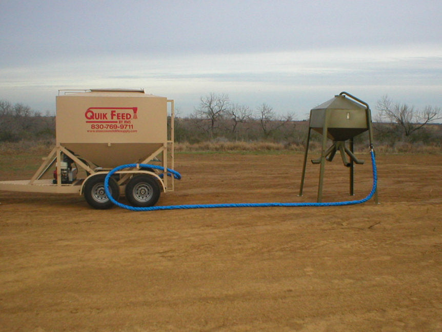 AWS Blind | Quik Feed Trailer | 1.5 To 4.5 Ton Double Axle | 500 lbs/min Feed Rate | Self-Contained Air Drive | Horsepower 25 To 50 HP | For UTVs, ATVs & Tractors