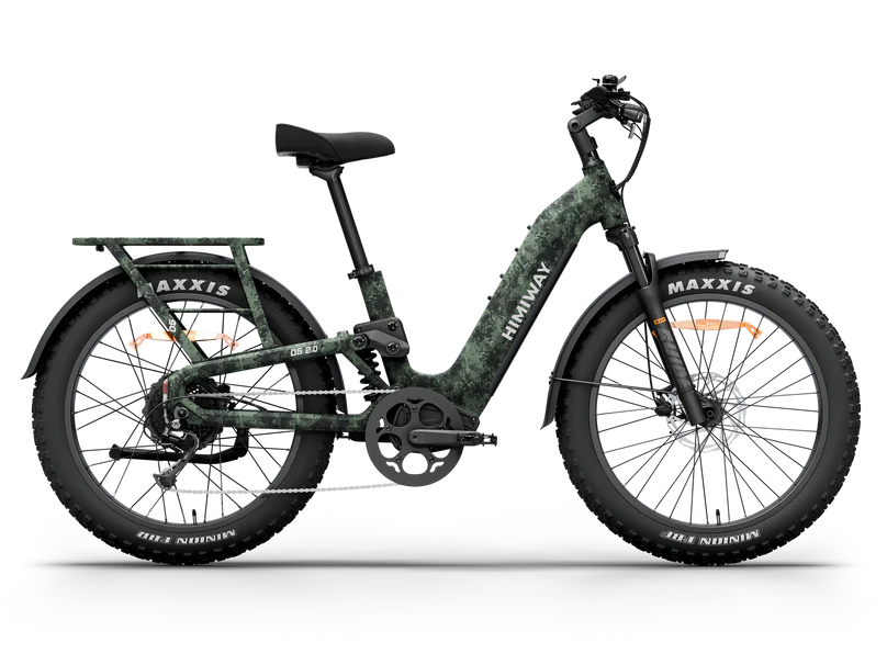 Himiway | Electric Bike | Model D5 2.0 ST (Step-Thru) Camo | 750W Hub Motor | 26 x 4.0” Fat Tires | 65 Mile Range | 400 lb Payload | 90Nm Torque | For Hunting, Off-Road Trails & All-Terrain Adventure