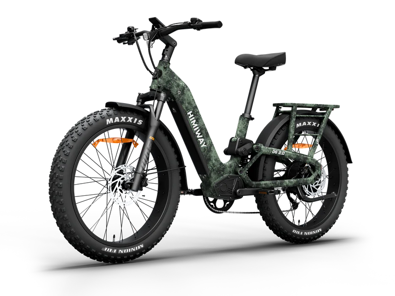 Himiway | Electric Bike | Model D5 2.0 ST (Step-Thru) Camo | 750W Hub Motor | 26 x 4.0” Fat Tires | 65 Mile Range | 400 lb Payload | 90Nm Torque | For Hunting, Off-Road Trails & All-Terrain Adventure