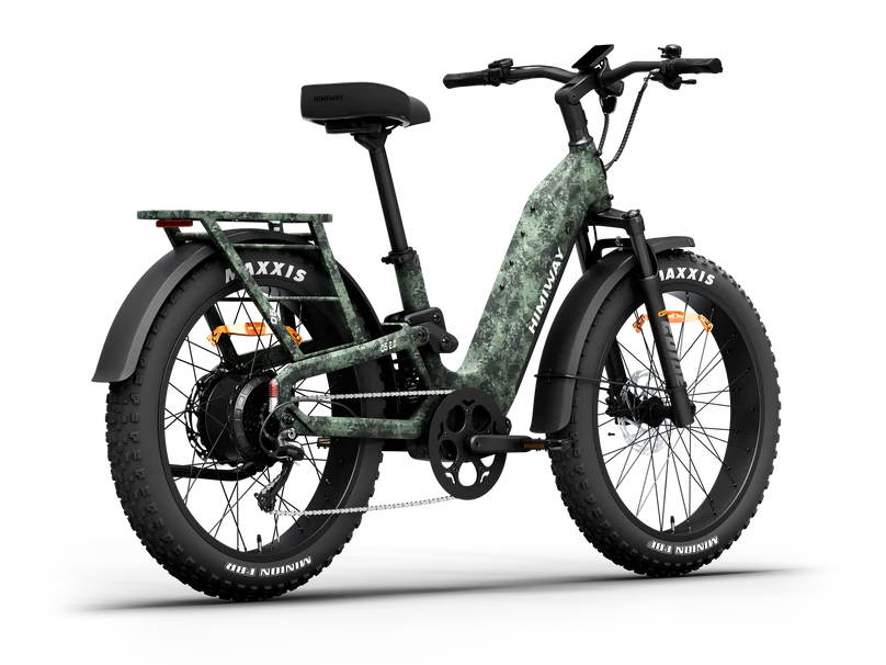 Himiway | Electric Bike | Model D5 2.0 ST (Step-Thru) Camo | 750W Hub Motor | 26 x 4.0” Fat Tires | 65 Mile Range | 400 lb Payload | 90Nm Torque | For Hunting, Off-Road Trails & All-Terrain Adventure