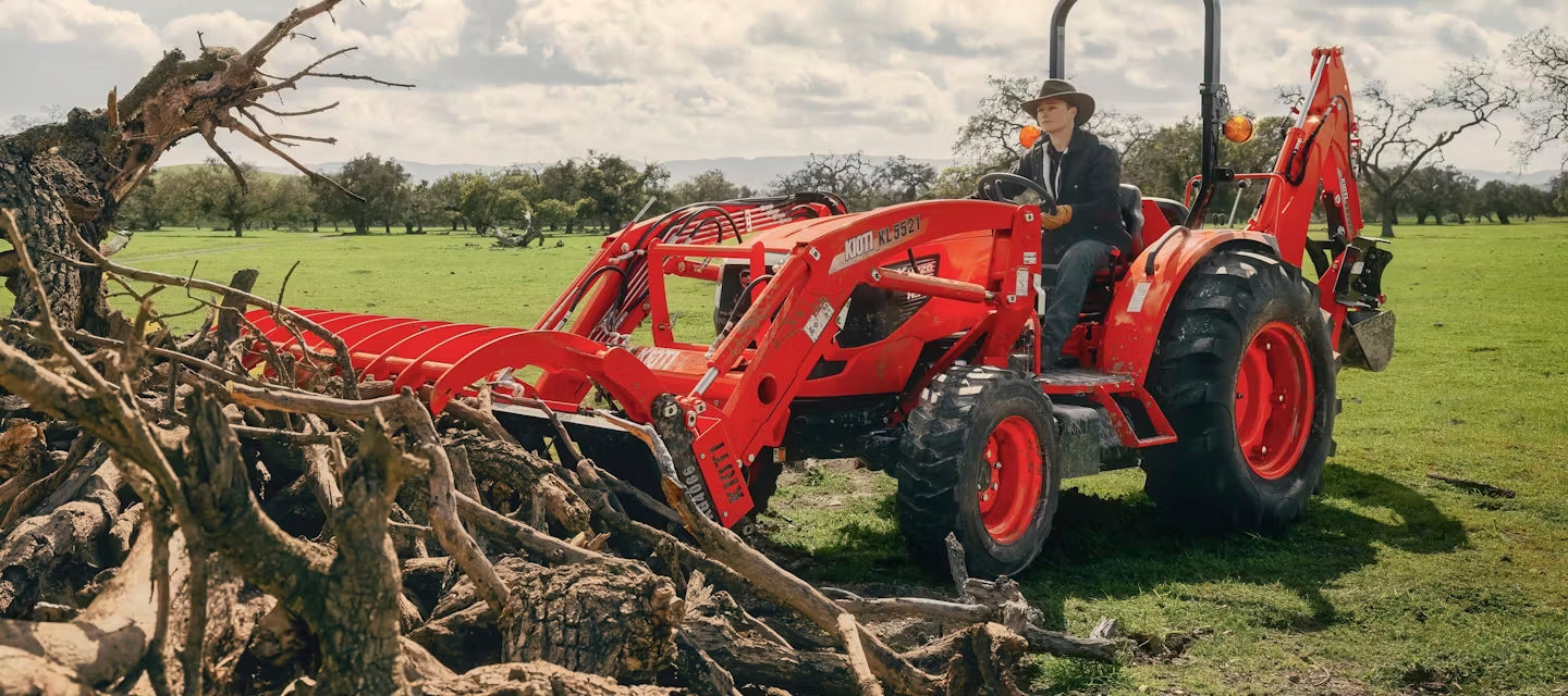 KIOTI | Manual Tractor with Loader | DK5020 | 62.8" Width | 50.3 HP | For Agricultural and Landscaping Tasks
