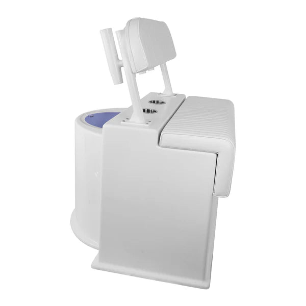 RIO MARINE CUSTOMS | Fiberglass Leaning Post | Livewell + Storage | Model DLPLW | 42" W x 36" D x 30" H | Heavy-Duty Fiberglass | For Fishing Enthusiasts