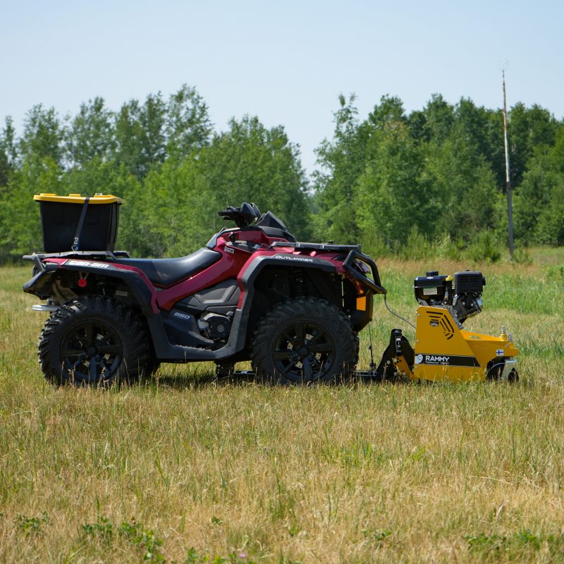 Rammy 48" ATV Flail Mower 120 With Winch and Universal Snowplow Mount Bracket For ATV