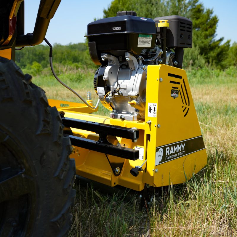 Rammy 48" ATV Flail Mower 120 With Winch and Universal Snowplow Mount Bracket For ATV