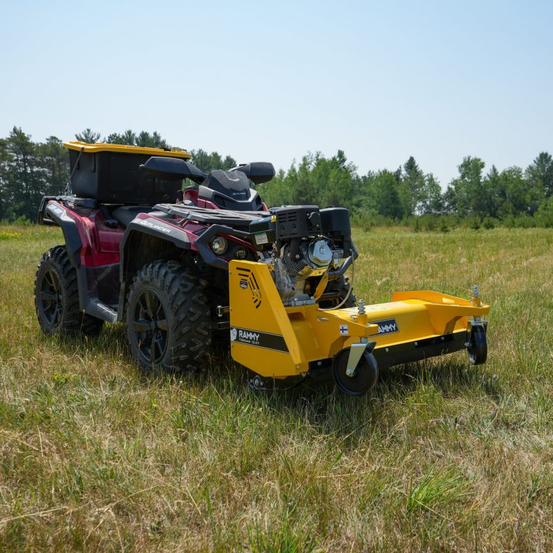 Rammy 48" ATV Flail Mower 120 With Winch and Universal Snowplow Mount Bracket For ATV