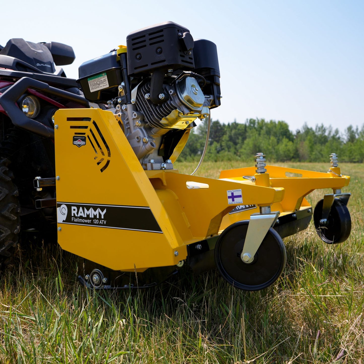 Rammy 48" ATV Flail Mower 120 With Winch and Universal Snowplow Mount Bracket For ATV