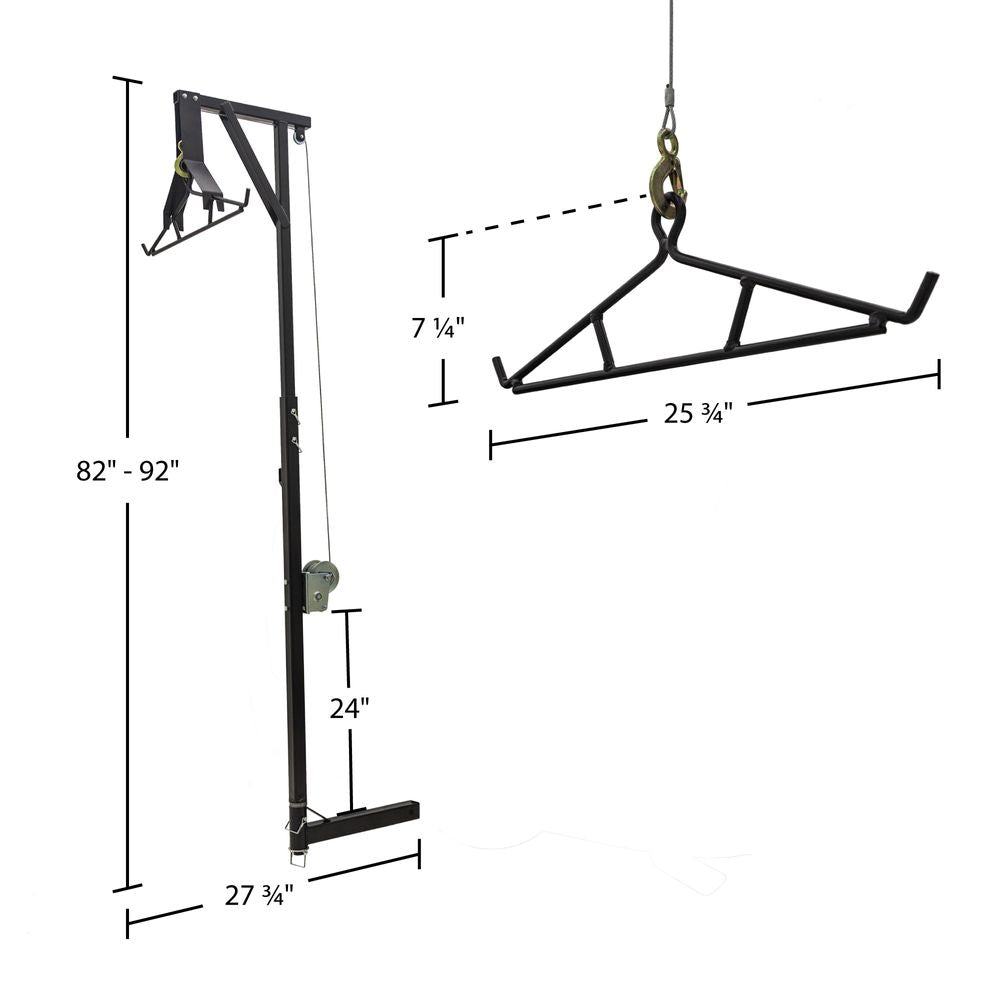 KShot Hitch-Mounted Deer Hoist | Model DEER-HOIST | Length 32" | Capacity 300 lb | 20 To 100+ HP | For Trucks, SUVs & UTVs