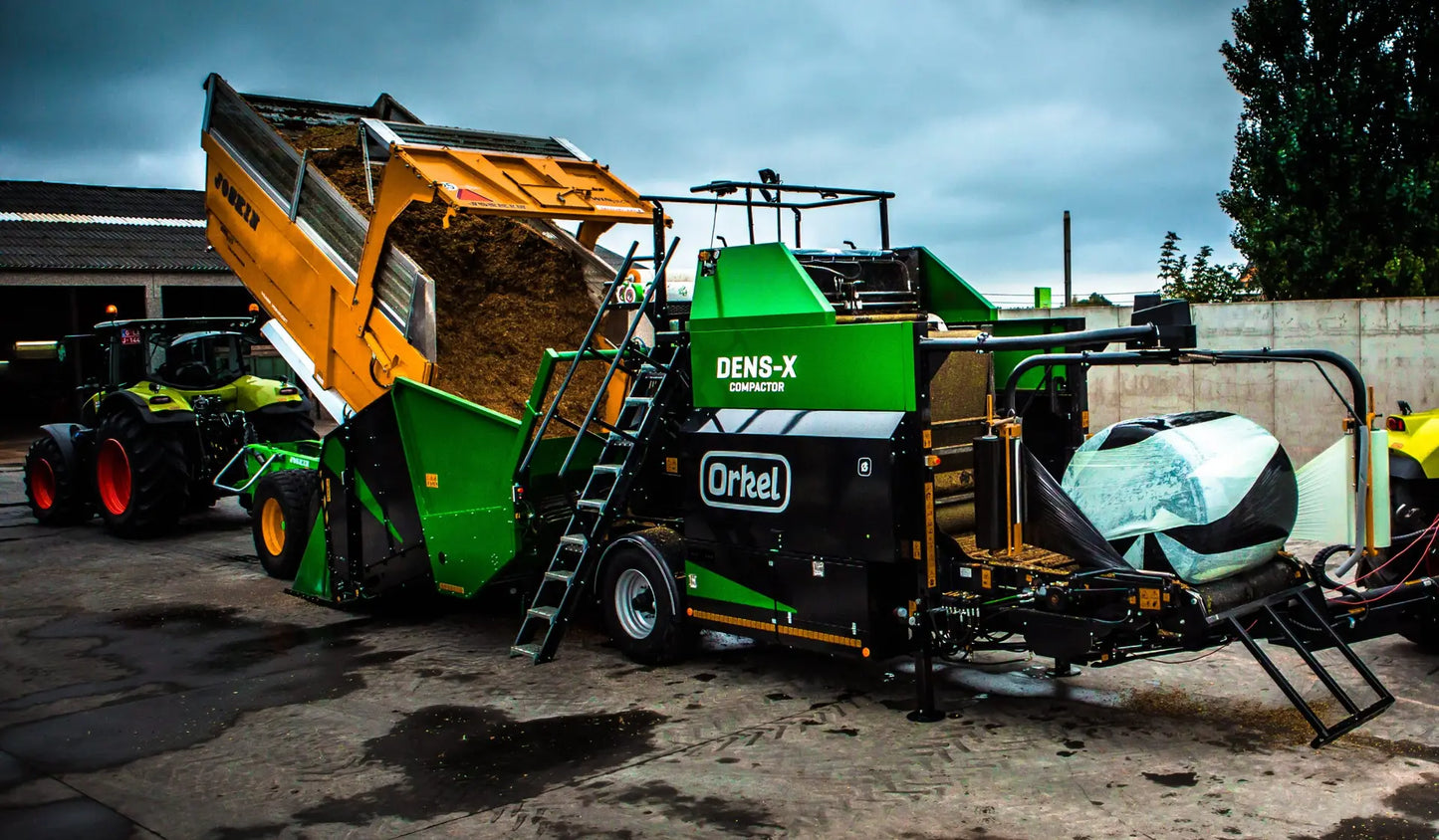 Orkel Compactor | Model Dens-X | Feed hopper F25 | Minimum PTO Horsepower 120 HP | For Tractors
