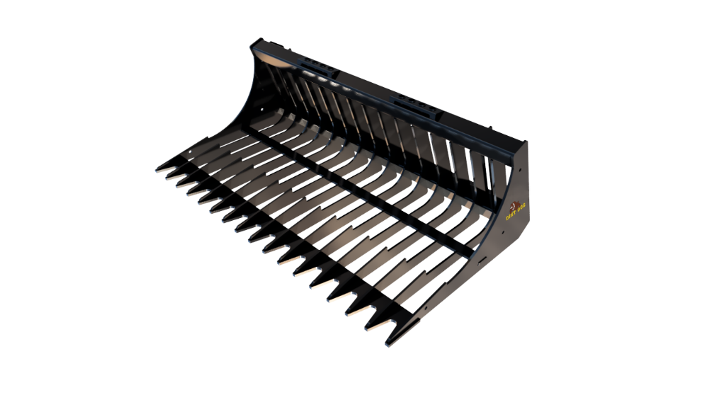 Dirt Dog Rock Bucket & Grapple | Model RB & RBGR Series | Widths 60", 72", 84" | 15–20 GPM | Up to 100 HP | For Skid Steer & Tractor