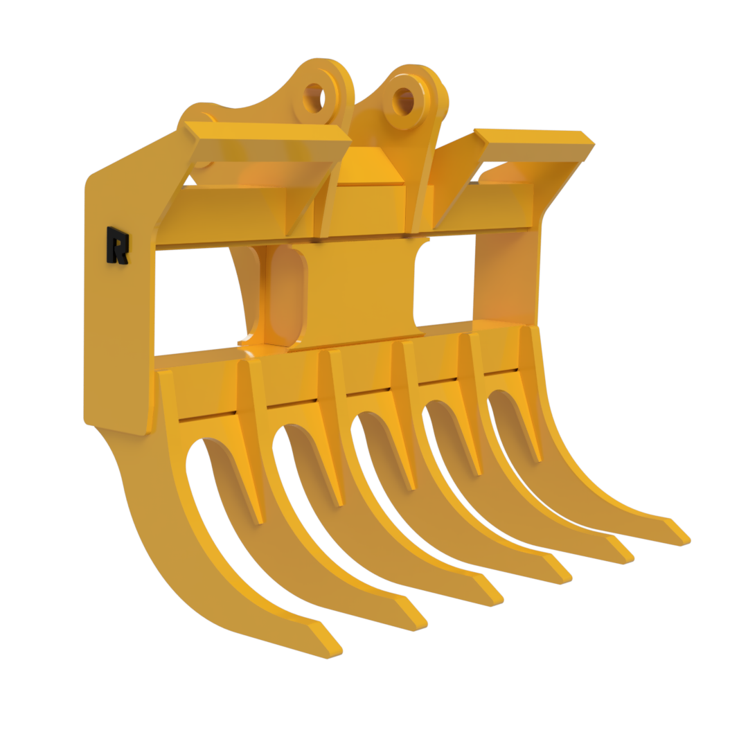 Rockland Excavator Rake | Weight Up-To 3,470 Lbs | Width Up-To 79 inches | Material Abrasion-Resistant AR400 Steel | For Excavators