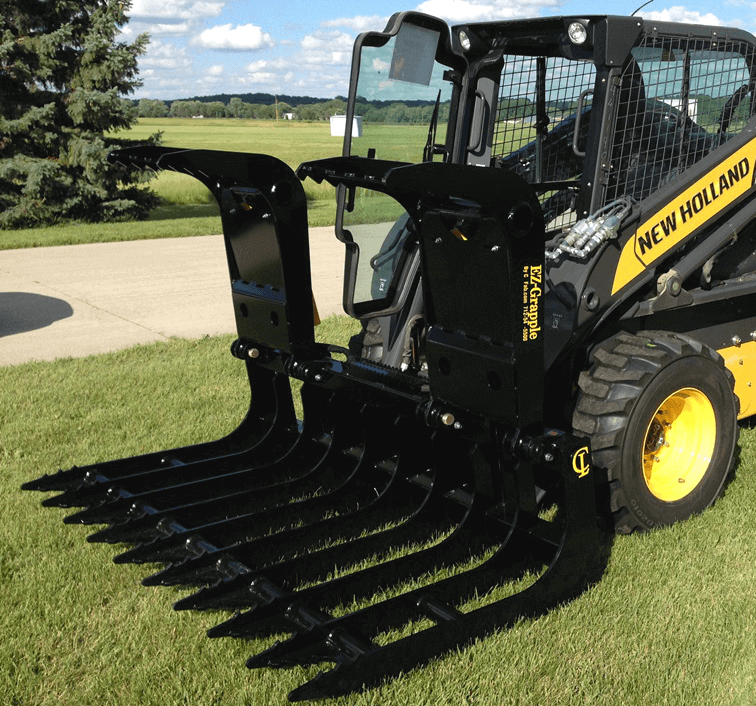 CL Fabrication Grapple For Trees, Brush & Roots | Model EZ | Width 72" To 90" inches | Oil Flow Range 15 To 25 GPM | For Skid Steer