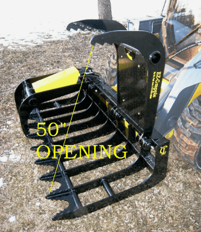 CL Fabrication Grapple For Trees, Brush & Roots | Model EZ | Width 72" To 90" inches | Oil Flow Range 15 To 25 GPM | For Skid Steer