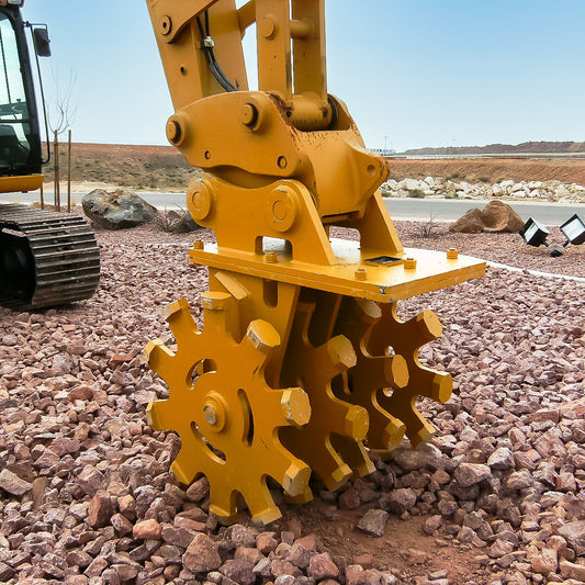 Bedrock Attachments Compaction Wheel Group | Model ECW2X4 | 4 Wheels | CB & DB Linkage | Width 36" | For Excavator