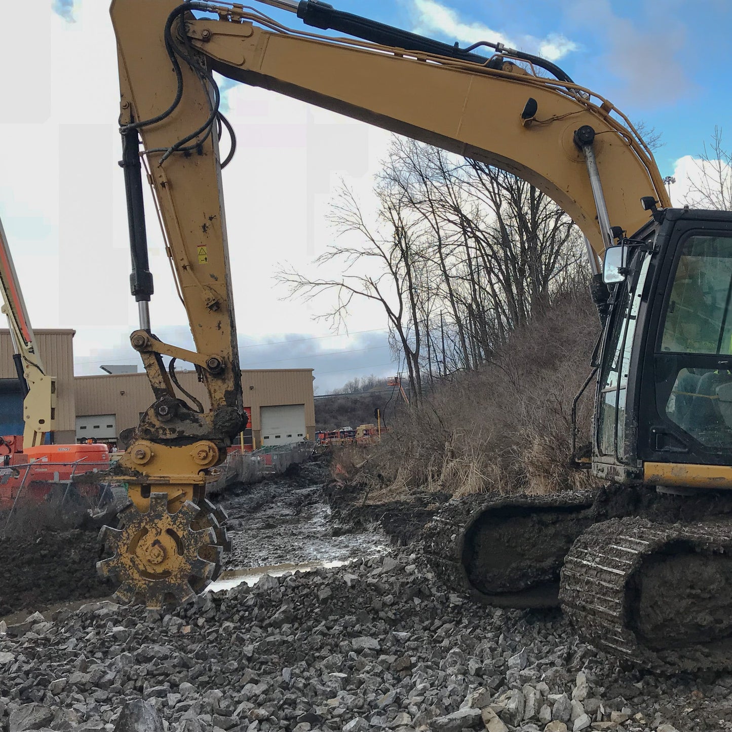 Bedrock Attachments Compaction Wheel | Model ECW2X3 | 3 Wheels | CB & DB Linkage | Width 24" | For Excavator
