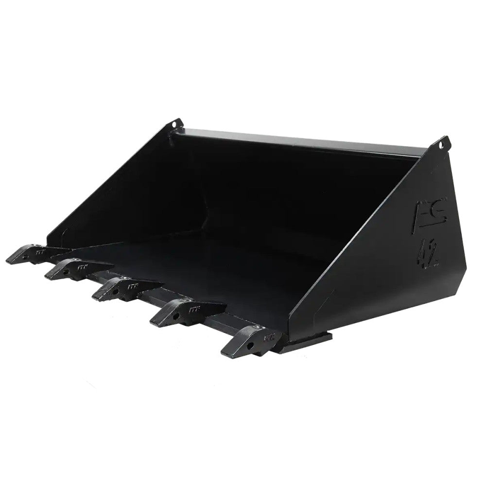 Express Steel | Tooth Bucket | Model 42" Mini Bobcat | SKU ES-MBTB-0042 | Width 42" | Hydraulic Flow 10 To 15 GPM | For Mini Skid Steers & Loaders