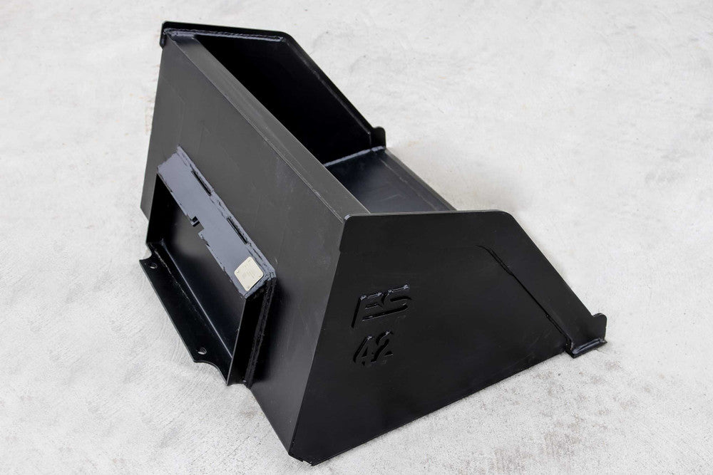 Express Steel Mulch/Snow Bucket | SKU ES-TDSMB-0042 | Width 42" | Hydraulic Flow 9–15 GPM | For Mini Skid Steers