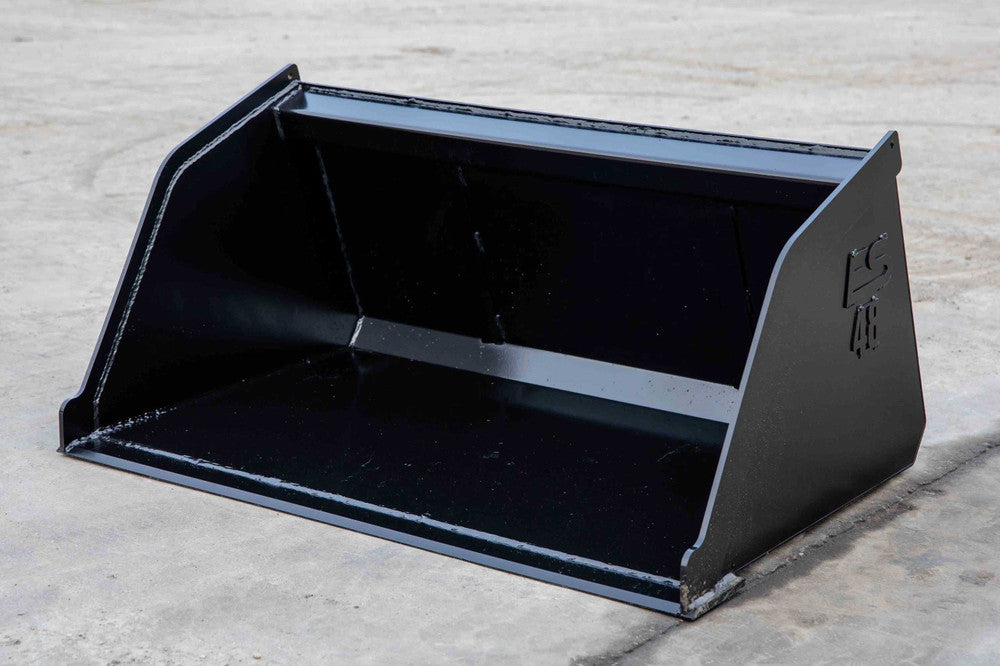 Express Steel | Snow/Mulch Bucket | Model 48" Mini Bobcat | SKU ES-MBSMB-0048 | Width 48" | Hydraulic Flow 8 to 15 GPM | For Mini Skid Steers