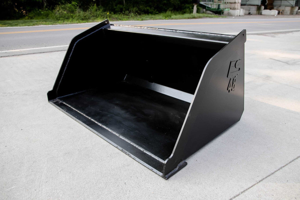 Express Steel | Snow/Mulch Bucket | Model Toro Dingo | SKU ES-TDSMB-0048 | Width 48" | Hydraulic Flow 10 To 20 GPM | For Mini Skid Steers